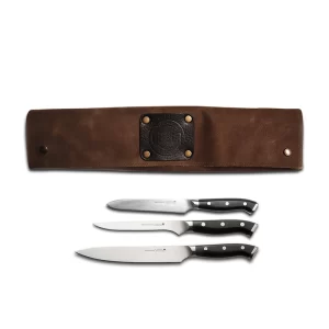GRLLR BBQ Knives Set + Leather Knife Bag